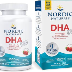 DHA Xtra Nordic Naturals Strawberry, 1660mg, 60 Soft Gels