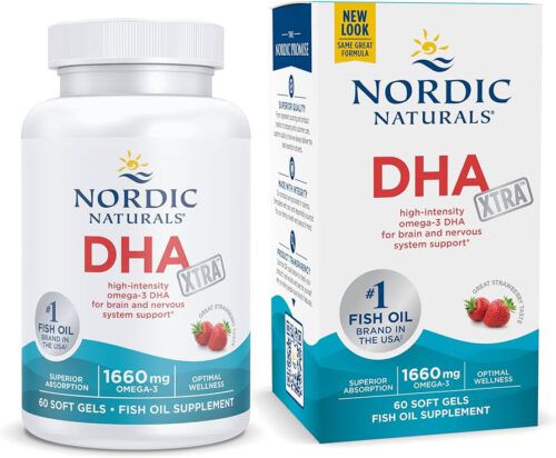 Nordic Omega DHA Xtra (Strawberry, 1660mg, 60 Soft Gels)