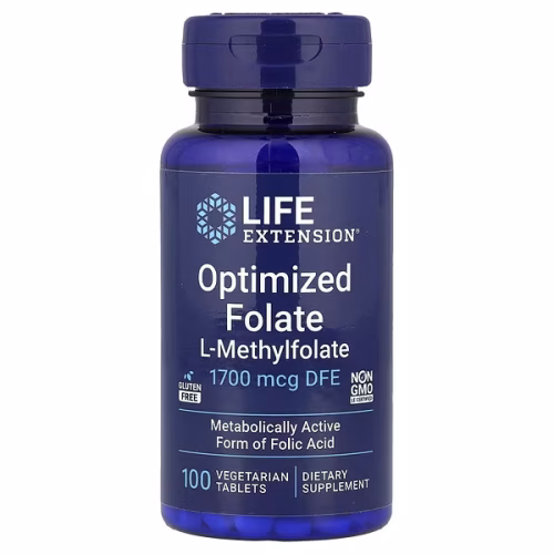 Life Extension, Optimized Folate, 1,700 mcg DFE, 100 Vegetarian Tablets