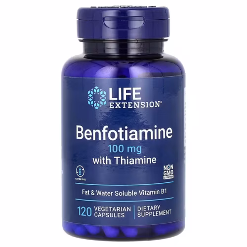 Life Extension, Benfotiamine with Thiamine, 100 mg, 120 Vegetarian Capsules