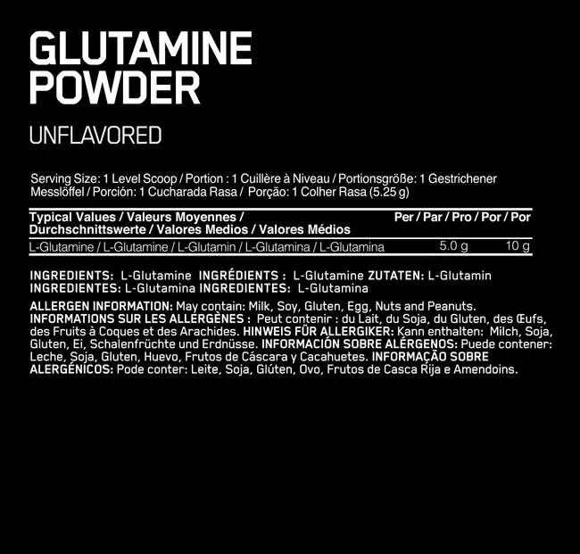 Optimum Glutamine Infredients
