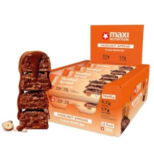 Maxi Nutrition Protein Waffle Bar 12 x 49gr Hazelnut Spread.jpg